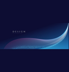 Abstract Dark Blue Wave Banner Background