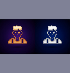 Gold And Silver Jeweler Man Icon Isolated On Black