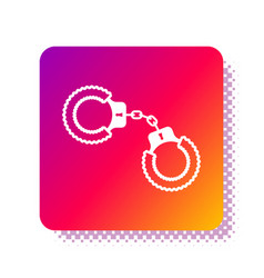 White Sexy Fluffy Handcuffs Icon Isolated On