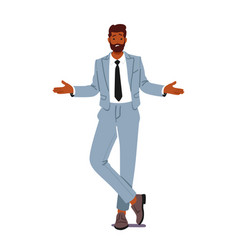 Befuddled Black Businessman Character Shoulders