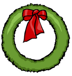 Christmas Wreath With Red Bow