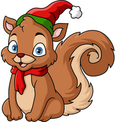 Cute Squirrel Cartoon Wearing Scarf And Hat