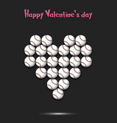 Happy Valentines Day Heart Made Baseball Balls