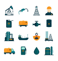 Oil Industry Flat Icons