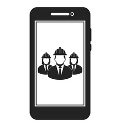 Online Engineering Team Icon Flat Style