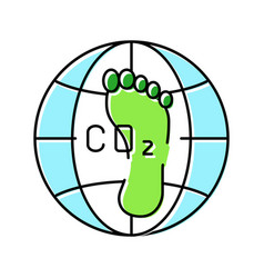 Carbon Footprint Environmental Color Icon