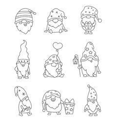 Cute Christmas Gnome Coloring Page