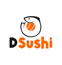 Sushi Fish Flat Modern Logo