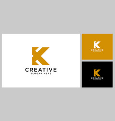 Initial Letter K Logo Design Line Style