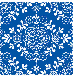 Scandinavian Floral Folk Seamless Pattern