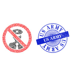 Scratched Us Army Badge And Triangle Stop