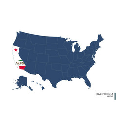 State Of California On Blue Map Of United States