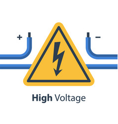 Electricity Wires And High Voltage Sign