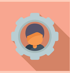 Gear Person Project Icon Flat Work