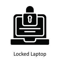 Locked Laptop Solid Icon Design