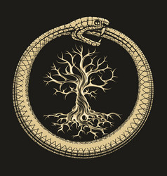 Ouroboros Snake And Tree Of Life Esoteric