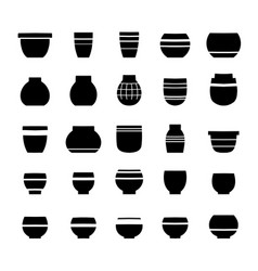 Set Of Black Silhouettes Of Ceramic