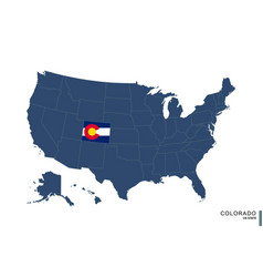 State Of Colorado On Blue Map Of United States