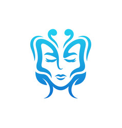 Woman Face Butterfly Beauty Creative Logo