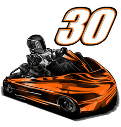 Orange Drag Racing Car With Black Strip