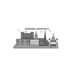 United States Hartford City Skyline Isolated