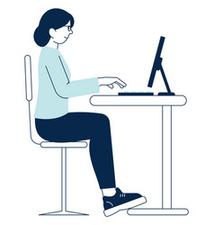 Woman Working In Comfort Sitting Posture Healthy