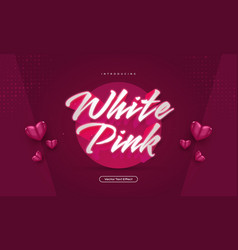 3d White And Pink Text Style With Luminous Effect