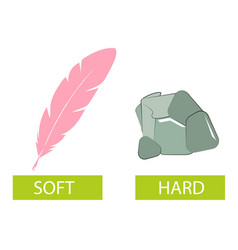 Antonyms And Opposites Soft And Hard Card