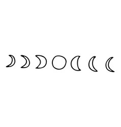 Outline Space Doodle Hand Drawn Moon Phases