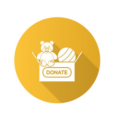 Toys Donating Flat Design Long Shadow Glyph Icon