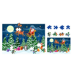 Christmas Jigsaw Puzzle Game Pieces Worksheet