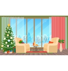 Christmas Livingroom Flat Interior