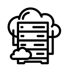 Cloud Database Line Icon