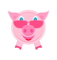 Cute Pig In Pink Glasses