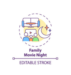 Family Movie Night Concept Icon