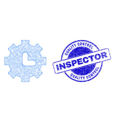 Grunge Quality Control Inspector Stamp And Net