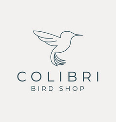 Colibri Bird Line Art Logo Template Design Bird