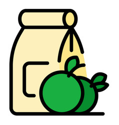 Bio Food Pack Icon Flat