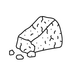 Blue Cheese Food Slice Line Icon