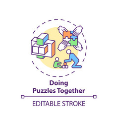 Doing Puzzles Together Concept Icon