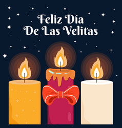 Feliz Dia De Las Velitas With Three Candles