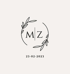 Letter Mz Wedding Monogram Logo Design