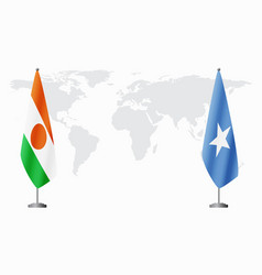 Niger And Somalia Flags For Official Meeting