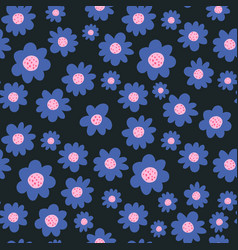 Seamless Floral Pattern Blue Daisy Tiny Flowers