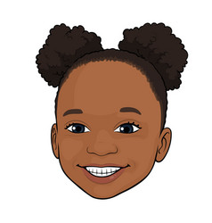 Cute Little Black Girl Smiling With Space Buns