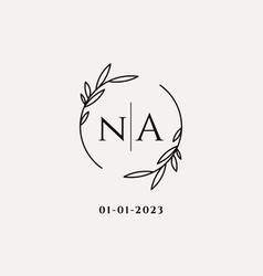 Letter Na Wedding Monogram Logo Design