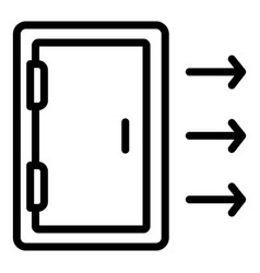 Open Evacuation Door Icon Outline Style