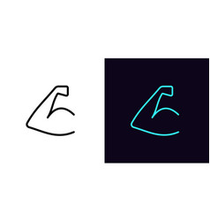 Outline Strong Hand Icon With Editable Stroke