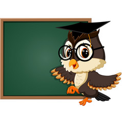 Owl teacher at blackboard Royalty Free Vector Image