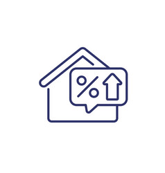 Mortgage Rate Growing Line Icon With A House